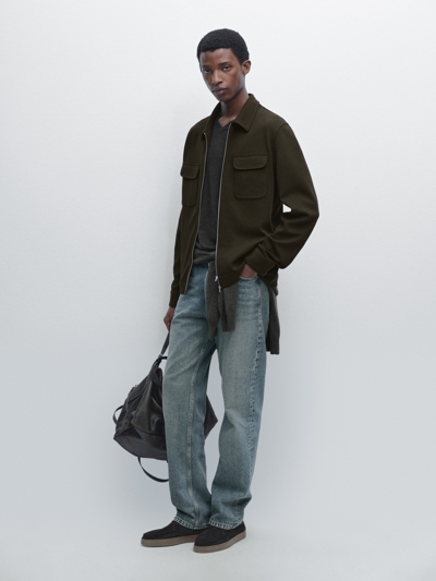 Massimo Dutti Куртка с карманами из смесового хлопка