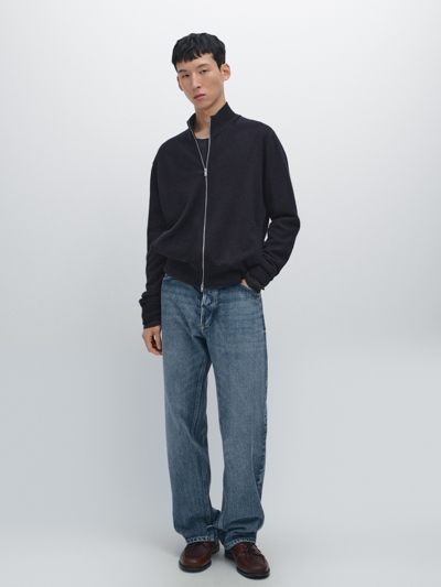Massimo Dutti Кардиган с молнией из 100% кашемира купить с доставкой.