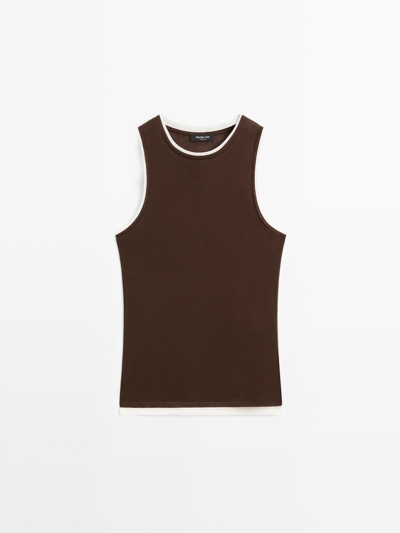 Massimo Dutti Майка без рукавов с двойной отделкой