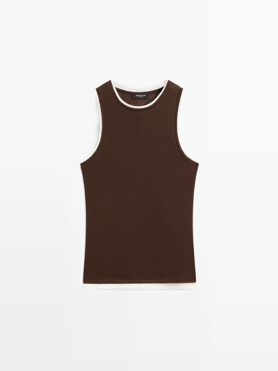 Майка без рукавов с двойной отделкой- Заказать в России