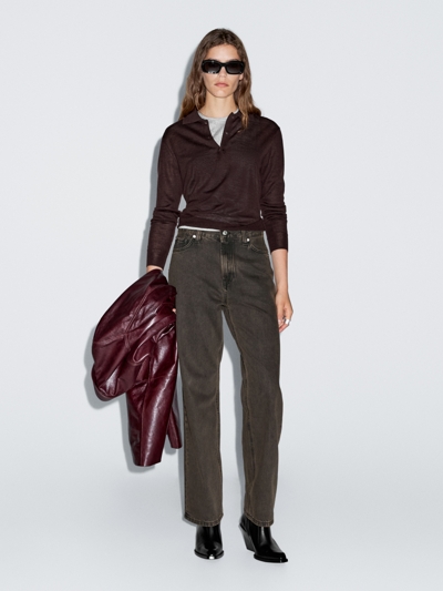 Massimo Dutti Поло-свитер из 100% шерсти купить с доставкой.