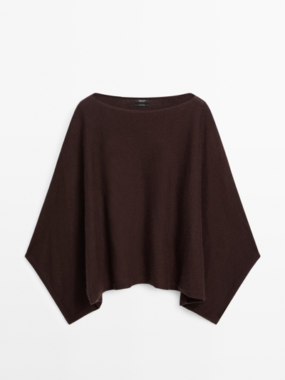 Massimo Dutti Короткая вязаная накидка из 100% кашемира