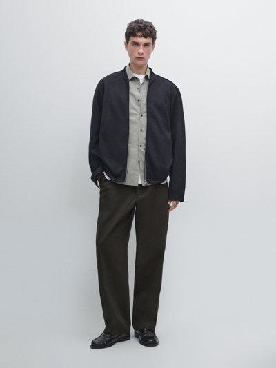 Massimo Dutti Бомбер с молнией на молнии