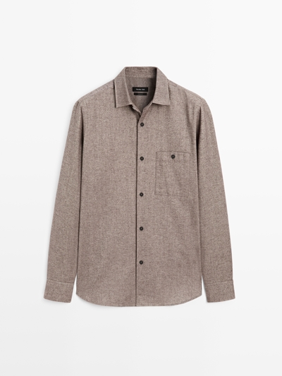 Massimo Dutti Рубашка с карманом в меланжевом стиле купить с доставкой.