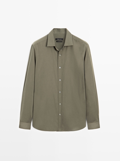 Massimo Dutti Рубашка с регулярной посадкой из хлопкового смесового материала купить с доставкой.