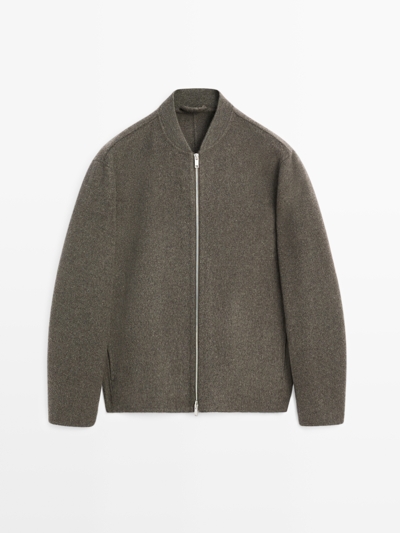 Massimo Dutti Бомбер из шерстяной смеси двойного плетения купить с доставкой.