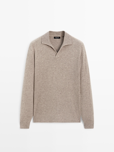 Massimo Dutti Поло-свитер с V-образным вырезом из шерстяной смеси купить с доставкой.