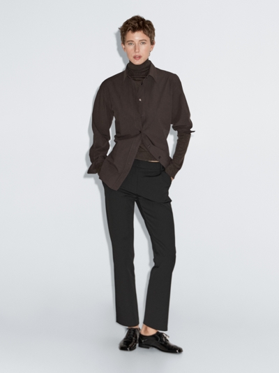Massimo Dutti Брюки прямого кроя из технической ткани купить с доставкой.
