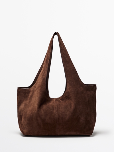 Massimo Dutti Сумка-тоут из макси-кожи с деленным покрытием купить с доставкой.