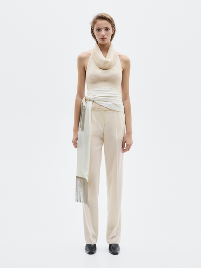 Massimo Dutti Топ на шею из вязаного альпака и шелка - LIMITED