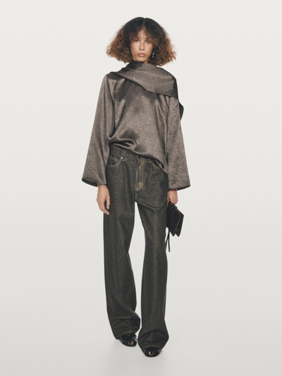 Massimo Dutti Джинсы с прямыми брючинами и высокой талией