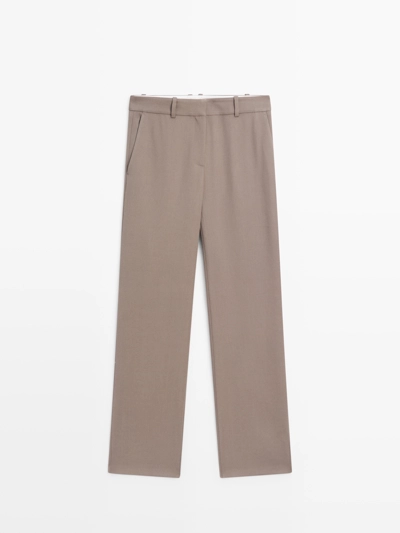 Брюки приталенного кроя из 100% шерсти - LIMITED