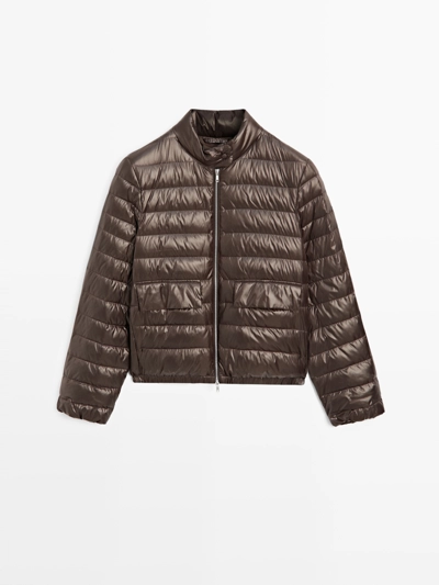 Пуховик-бомбер с водоотталкивающей отделкой