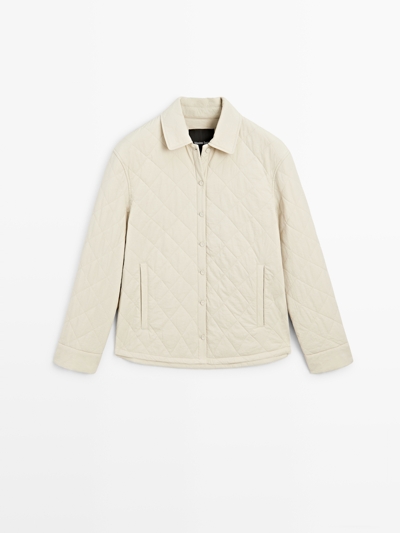 Massimo Dutti Короткая стеганая куртка с рубашечным воротником