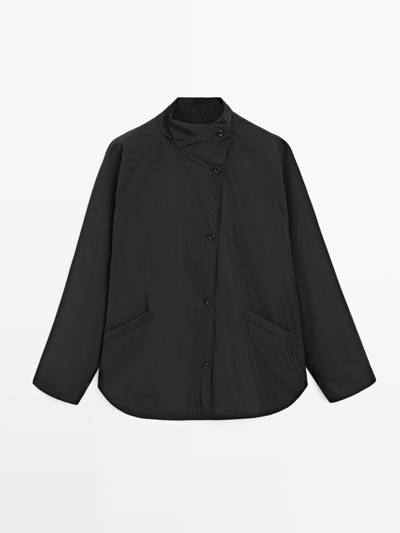 Massimo Dutti Короткая стеганая парка с деталями воротника