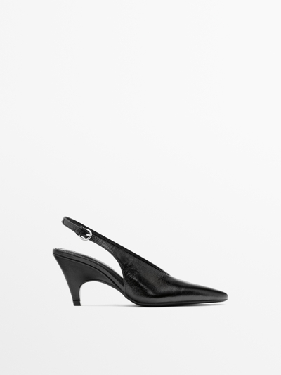 Massimo Dutti Туфли на высоком каблуке из кожи