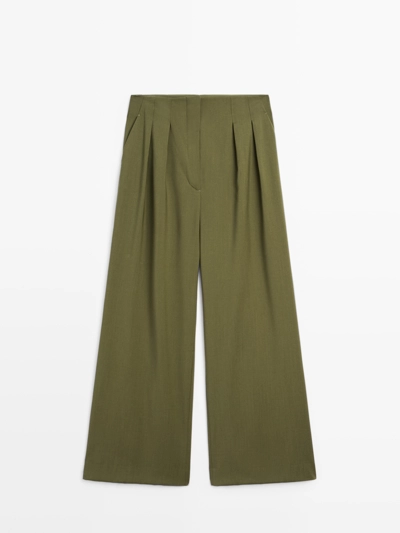 Широкие брюки со стрелками из 100% шерсти - STUDIO- Заказать в России