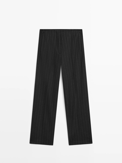 Брюки прямого кроя в полоску- Заказать в России