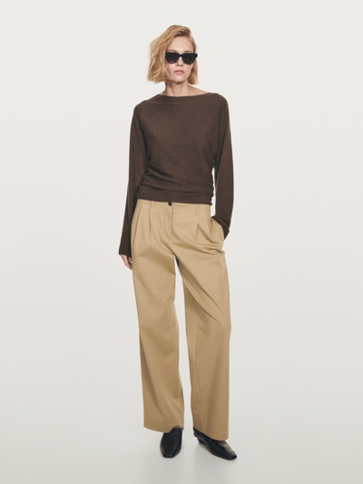 Massimo Dutti Свитер с лодочным вырезом из вязаного полотна