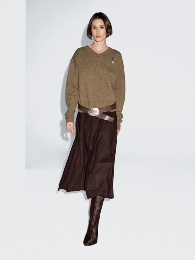 Massimo Dutti Свитер с V-образным вырезом из 100% шерсти