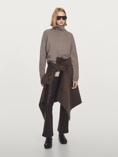 Massimo Dutti Свитер короткий вязаный из 100% кашемира