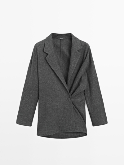 Massimo Dutti Рубашка из текстурированной 100% шерсти