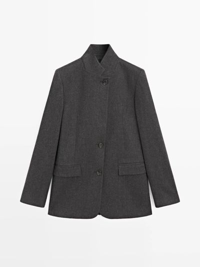 Пиджак из шерстяной смеси на три пуговицы- Заказать в России