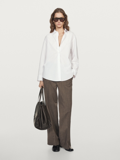 Massimo Dutti Рубашка из 100% хлопка с деталями на плечах