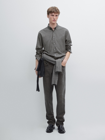 Massimo Dutti Рубашка в клетку с регулярной посадкой купить с доставкой.