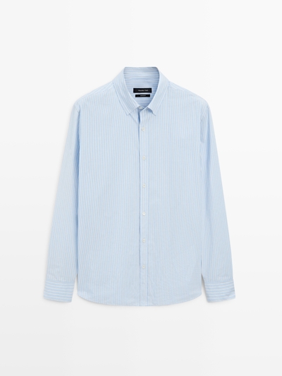 Massimo Dutti Рубашка из полосатого поплина с регулярной посадкой