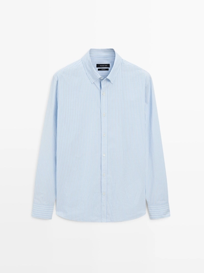 Рубашка из полосатого поплина с регулярной посадкой