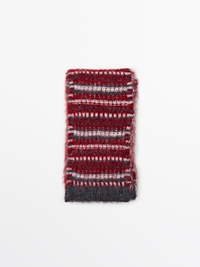 Massimo Dutti Платок из тонкой шерсти альпаки с жаккардовым узором