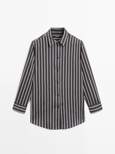 Рубашка в полоску свободного кроя- Заказать в России