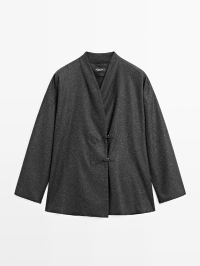 Massimo Dutti Рубашка из шерсти с эффектом пряжи KNICKERBOCKER и деталями роговых пуговиц