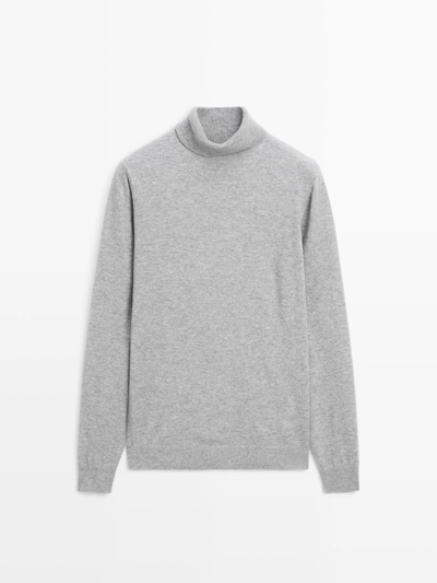 Свитер из шерстяного микса с высоким воротником- Заказать в России