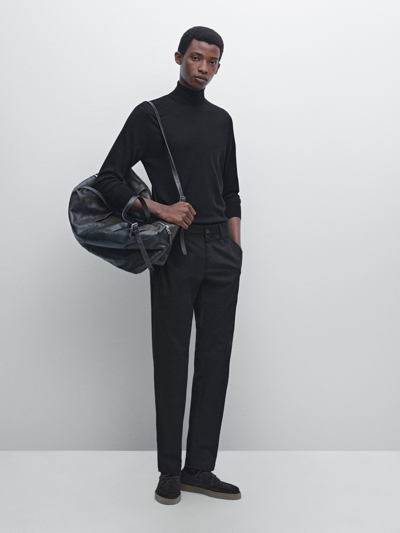 Massimo Dutti Вязаный свитер с высоким воротником из шерстяной смеси купить с доставкой.