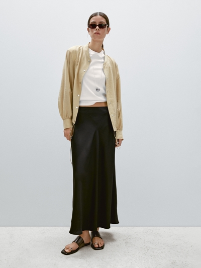 Massimo Dutti Хлопковая футболка с короткими реглановыми рукавами