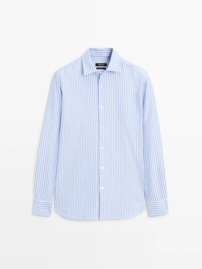 Рубашка с полосками оверсайз- Заказать в России