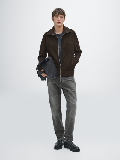 Massimo Dutti Куртка с контрастным воротником стойкой купить с доставкой.