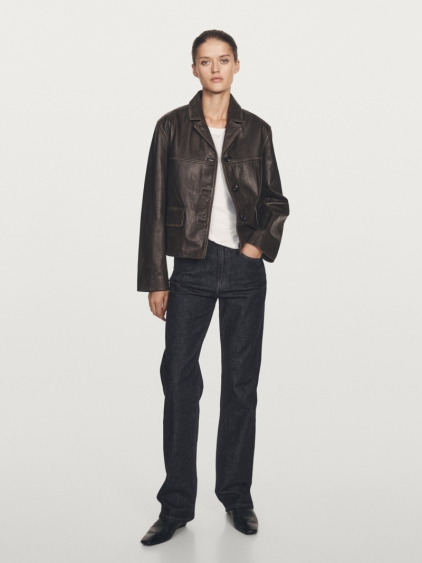 Massimo Dutti Джинсы прямого покроя с высокой посадкой