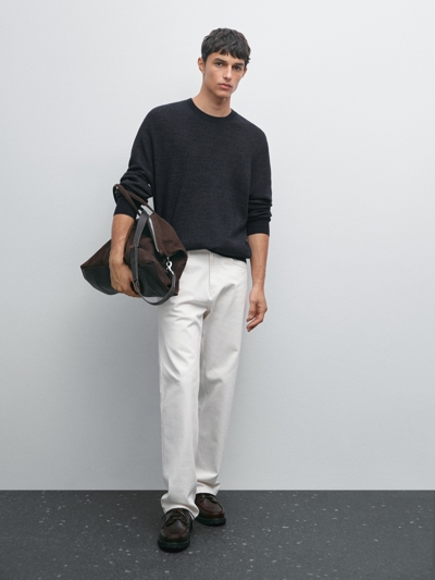 Massimo Dutti Вязанный свитер с эффектом денима купить с доставкой.