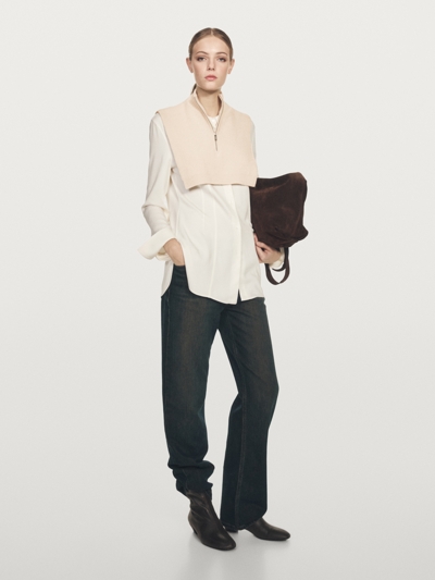 Massimo Dutti Короткий жилет из шерсти с молнией