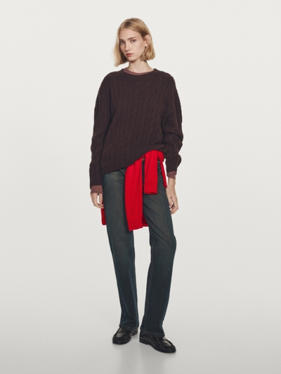 Massimo Dutti Свитер с косами из 100% кашемира купить с доставкой.