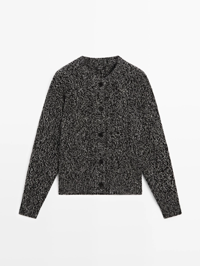 Плетеный кардиган из шерстяно-шелковой смеси