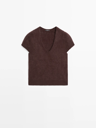 Свитер с V-образным вырезом из шерсти и кашемира- Заказать в России