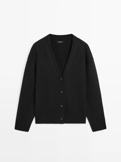 Кардиган с V-образным вырезом из шерстяной смеси- Заказать в России