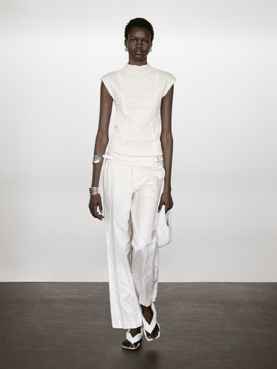 Massimo Dutti Майка без рукавов с собранными деталями