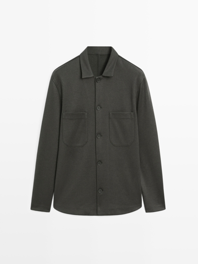 Massimo Dutti Рубашка с застежкой на пуговицы и накладными карманами