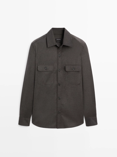 Рубашка-косоворотка REGULAR FIT из 100% шерсти