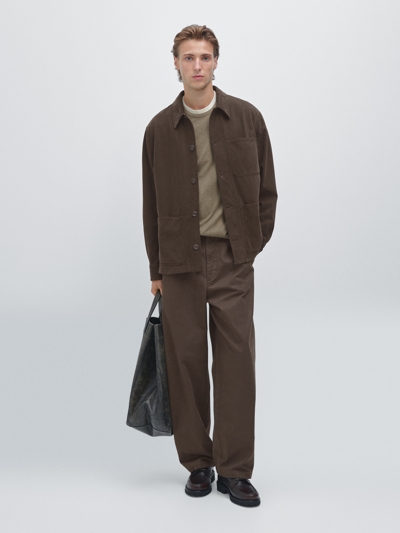 Massimo Dutti Рубашка из твила с карманами купить с доставкой.